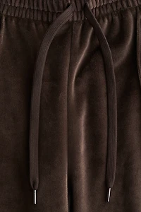 Wide-Leg Velour Joggers