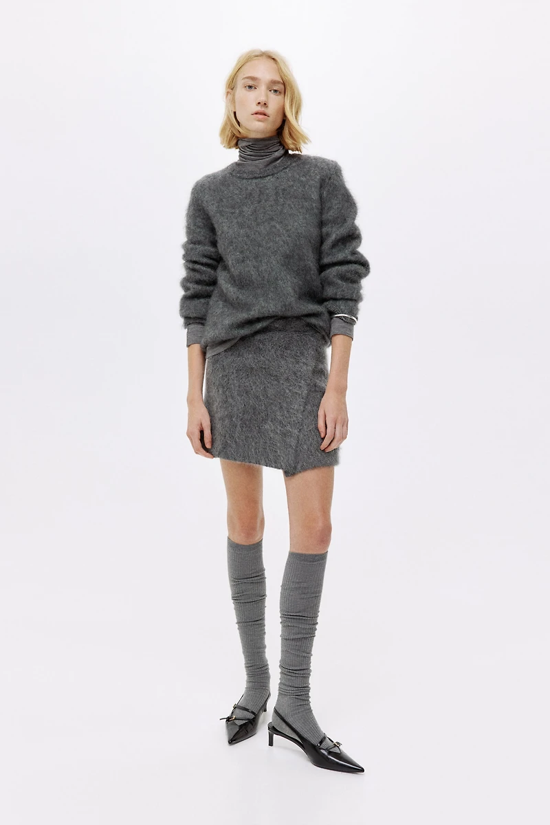 Mohair-Blend Mini Skirt