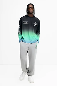 Loose-Fit Long-Sleeved Mesh Shirt