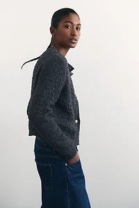Textured-Knit Cardigan