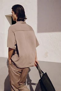 Loose-Fit Crinkled Resort Shirt