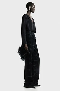 Maillot string drapé à encolure en V