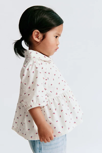 Flared Cotton Blouse