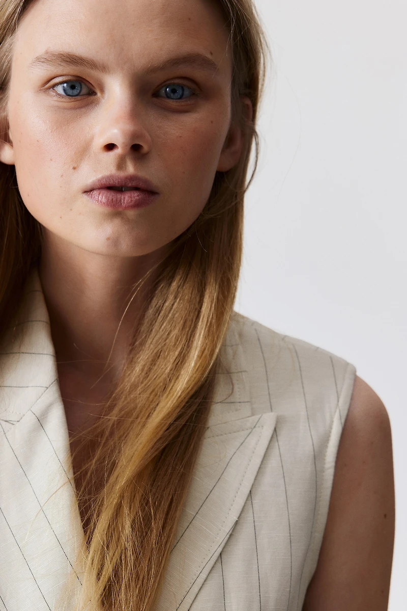 Linen-blend Jacket Dress