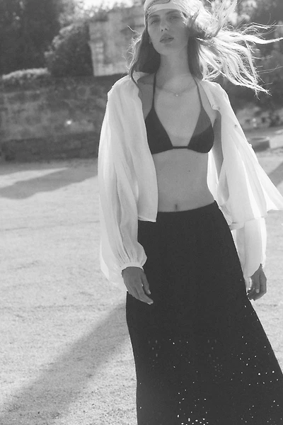 Skirt with Eyelet Embroidery