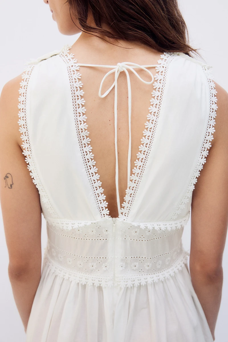 Robe d'allaitement MAMA en coton avec dentelle