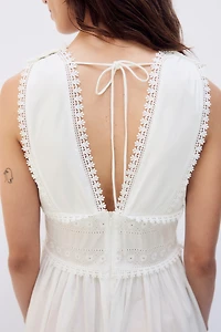 Robe d'allaitement MAMA en coton avec dentelle