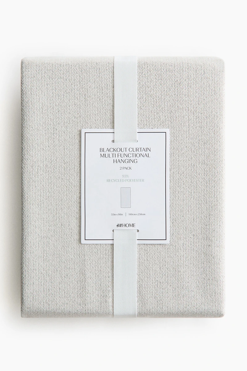 2-Pack Blackout Herringbone Curtain Panels