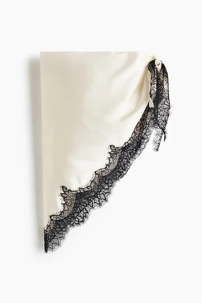 Lace-Trimmed Triangle Scarf