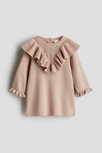 Flounced Cotton-Knit Dress
