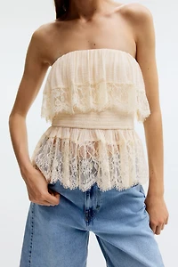 Flounced Bandeau Top