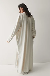 Linen-Blend Shirt Dress