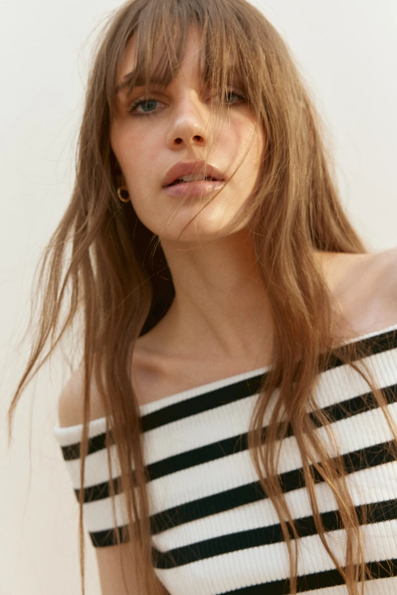 Rib-Knit Off-the-Shoulder Top