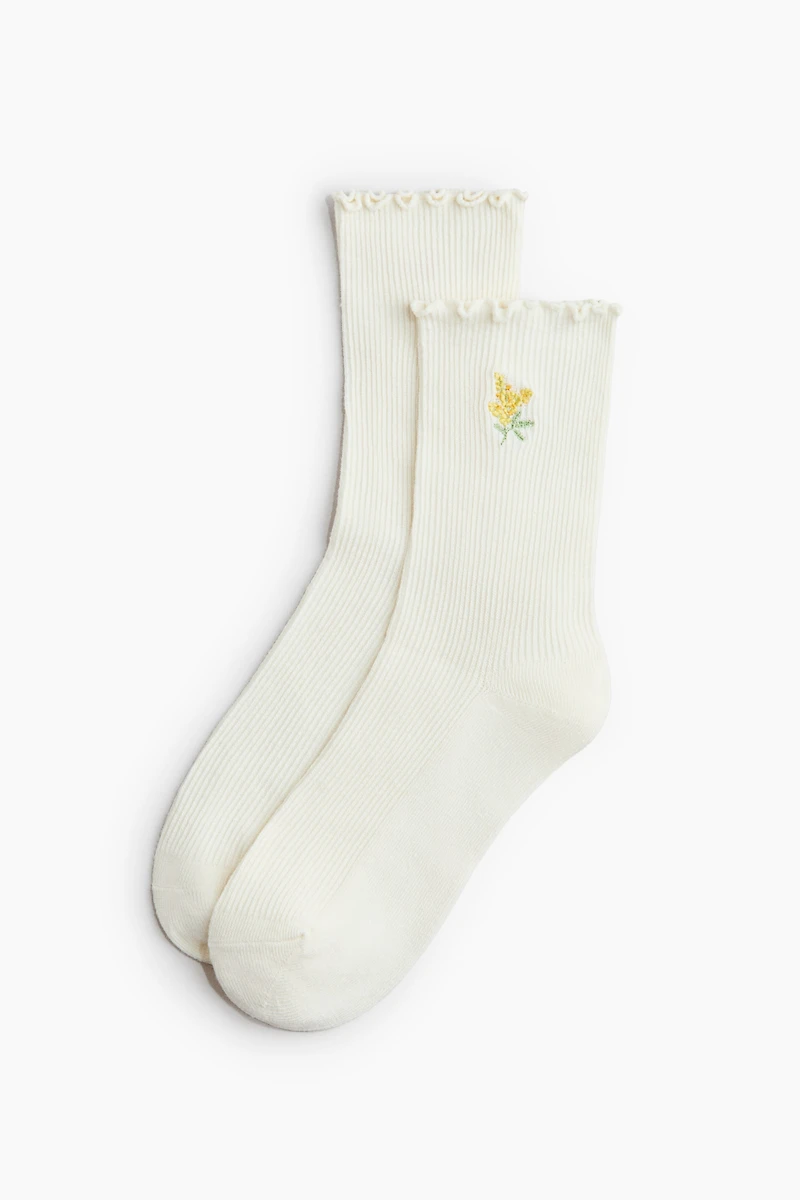 3-Pack Socks with Overlocked Trim