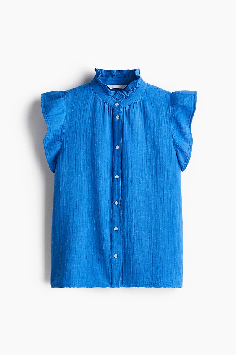 Flutter-Sleeved Muslin Blouse