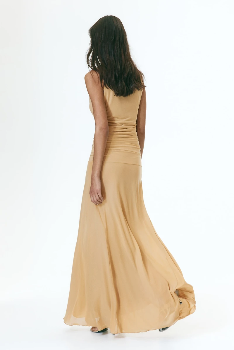 Gathered Mesh Dress