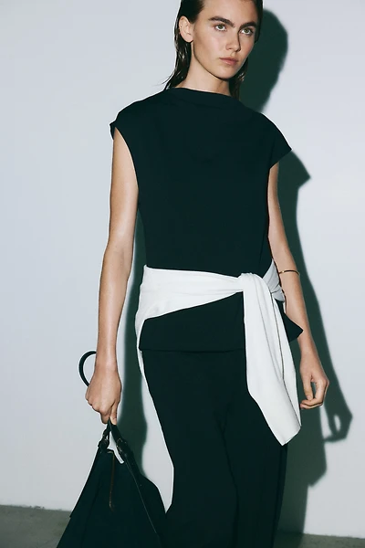 Cowl-Neck Jersey Top