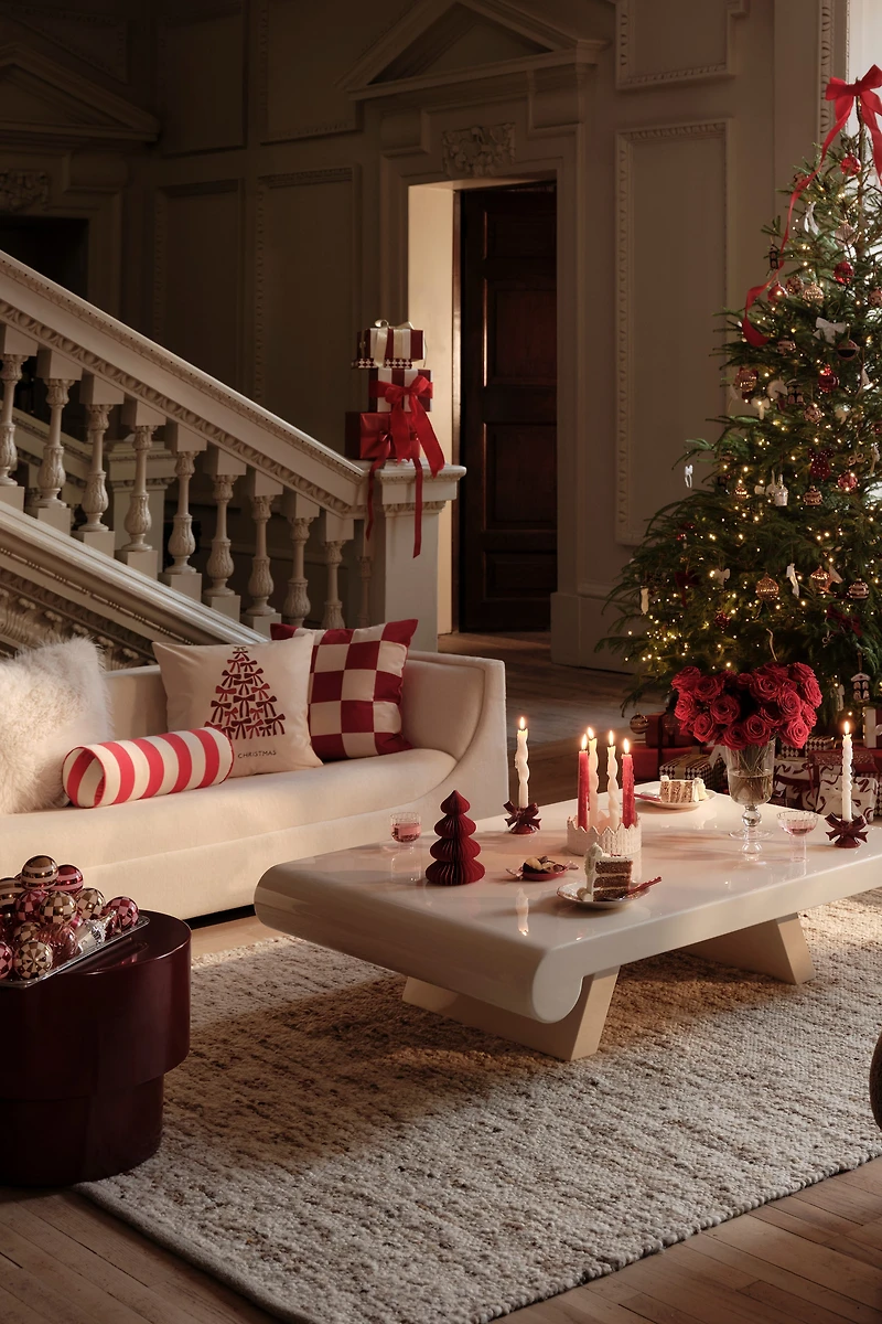 Housse de coussin en velours à carreaux