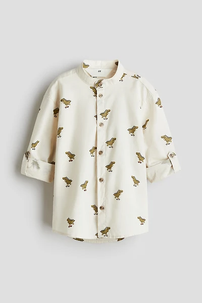 Cotton Band Collar Shirt
