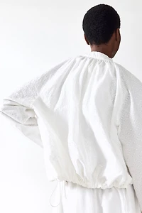 Eyelet-Embroidered Blouson Jacket