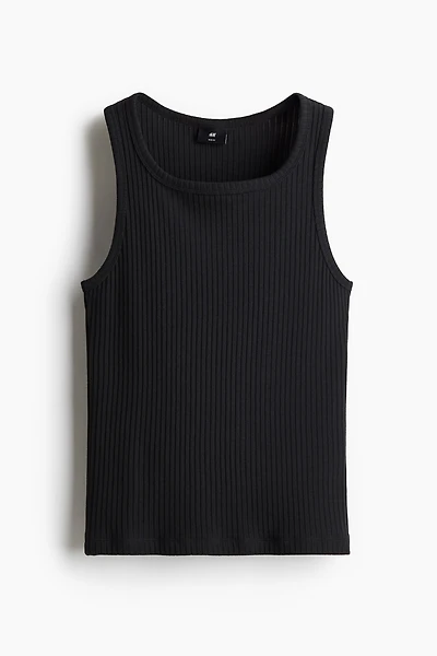 Slim-Fit Ribbed Tank Top