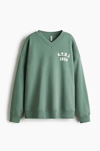 Oversized V-Neck Sweatshirt