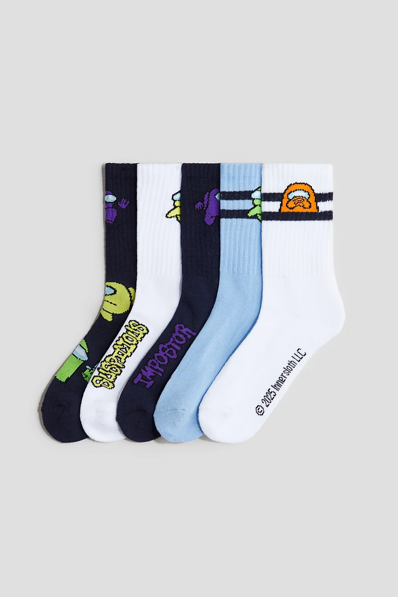 5-pack Intarsia-motif Socks