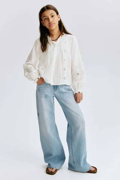 Wide-Leg Low Jeans