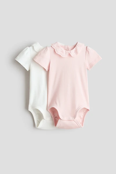 2-Pack Embroidered-Detail Bodysuits