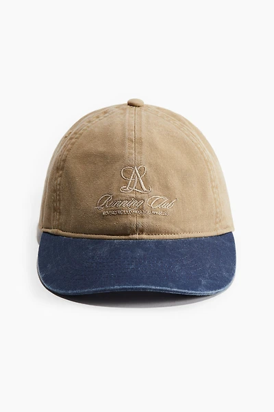 Embroidered-motif Twill Cap