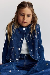 Veste en denim avec détails brodés