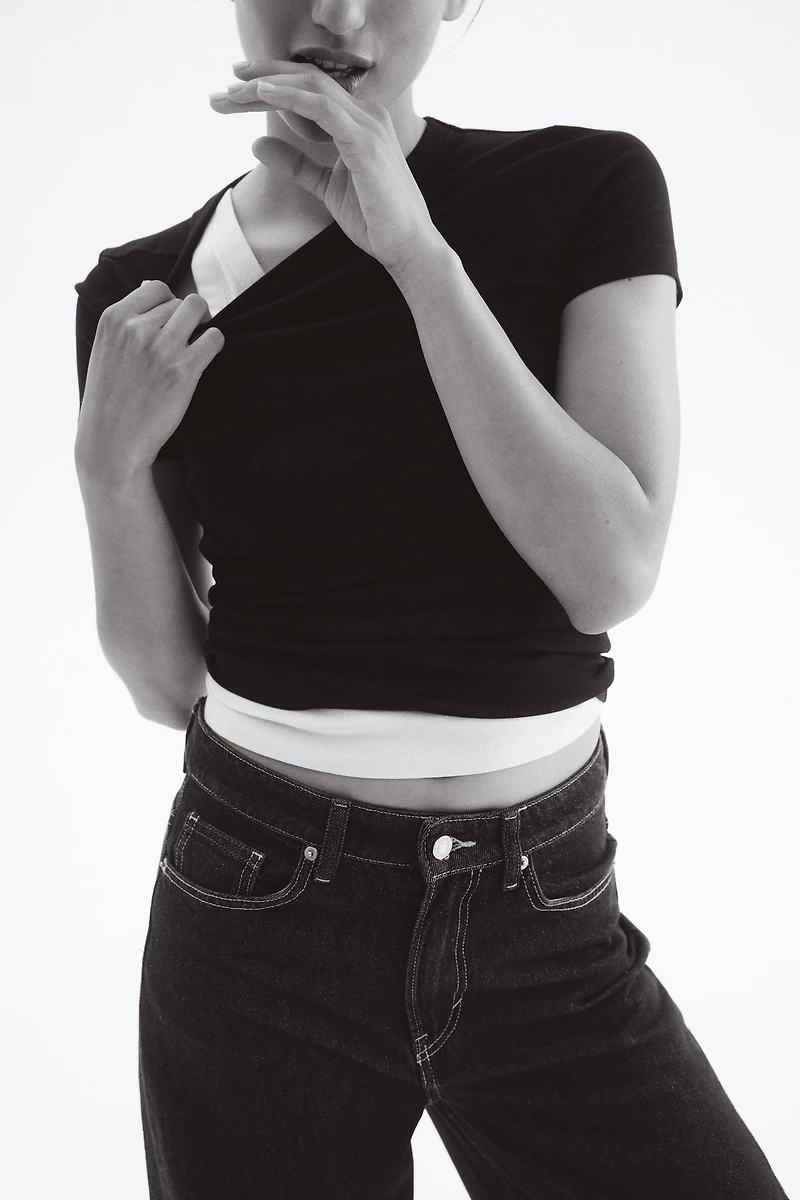 Ribbed Modal-blend T-shirt
