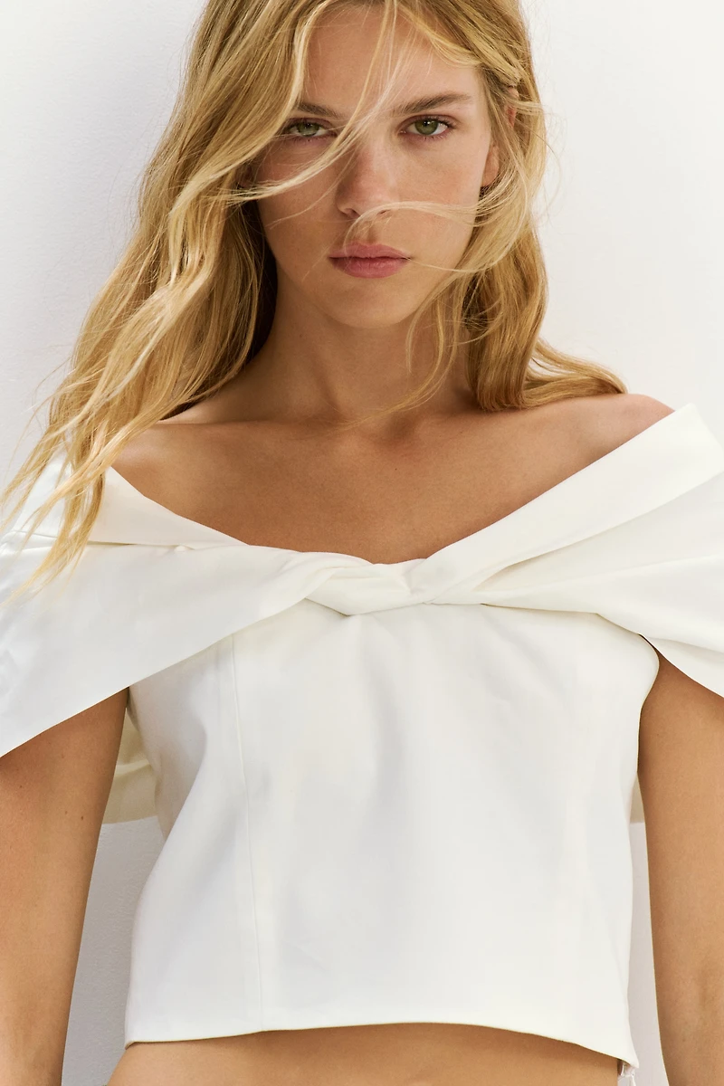 Cropped off-the-shoulder top