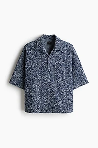 Chemise ample en denim à motif