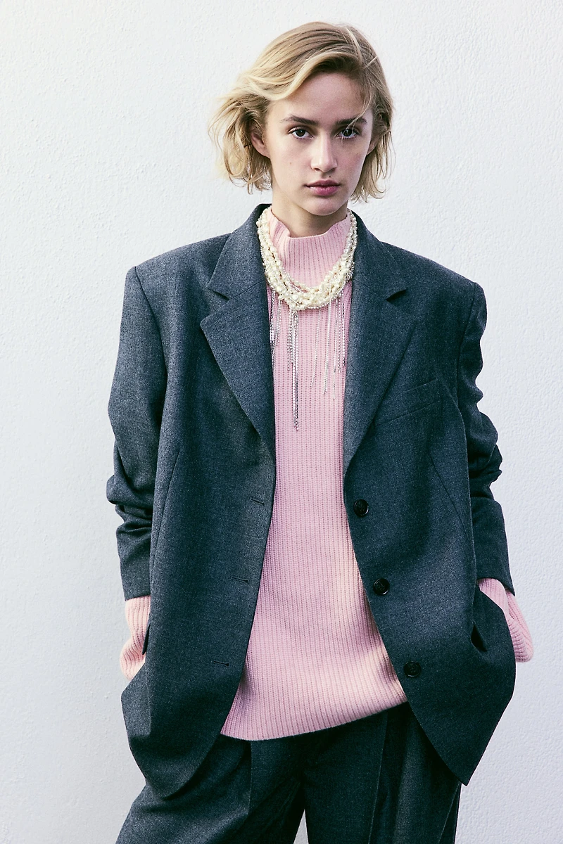 Rib-knit Turtleneck Sweater