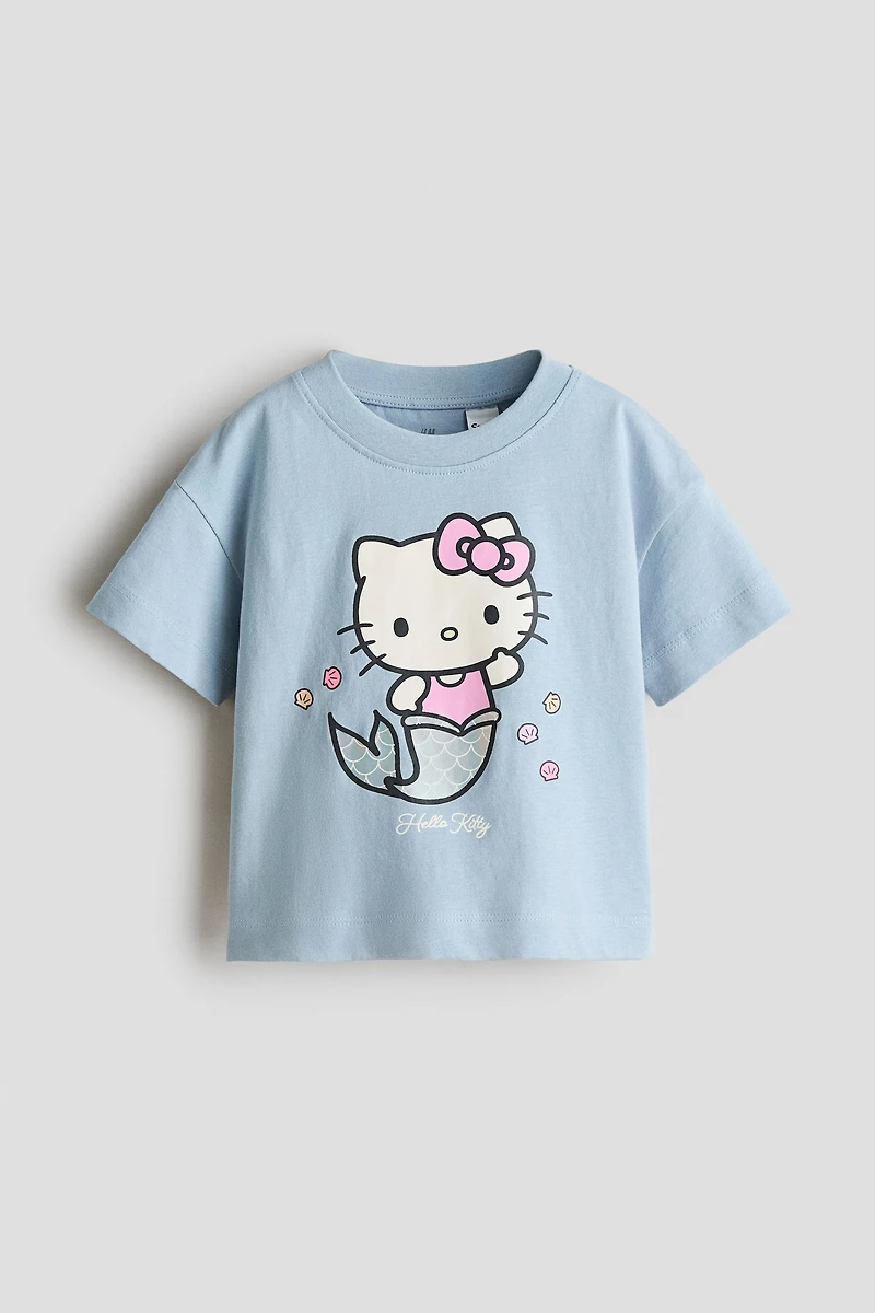 Cotton T-Shirt with Printed Motif