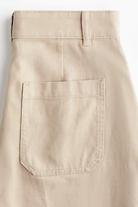 Wide-Leg Twill Pants