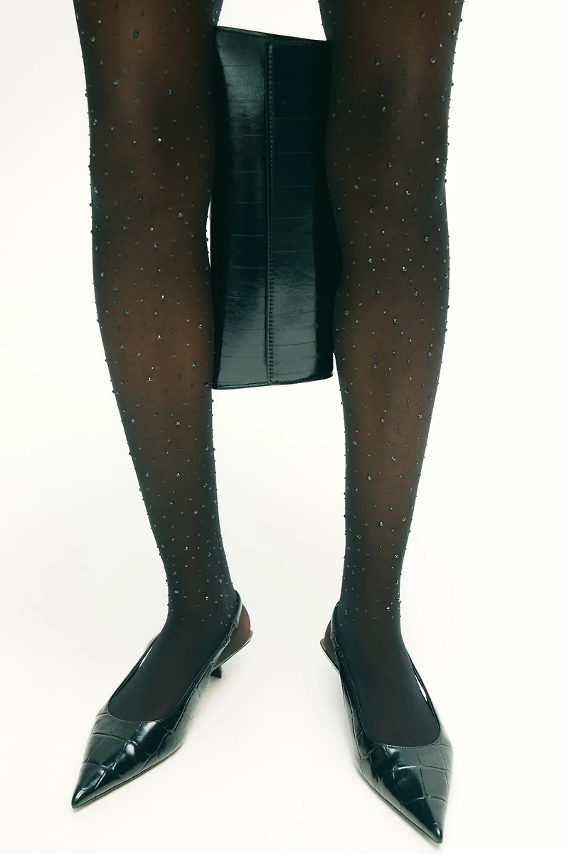 Rhinestone-Embellished Tights