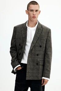 Regular-Fit Wool-Blend Double-Breasted Jacket