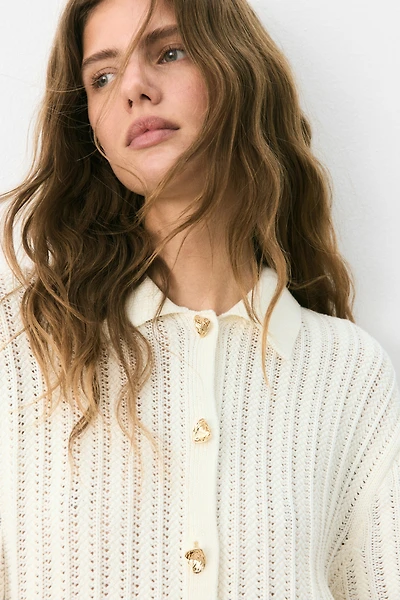 Crochet-Look Cardigan