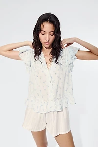 Lace-Inset Blouse
