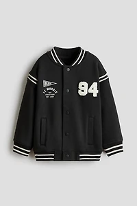 Motif-Detail Baseball Jacket