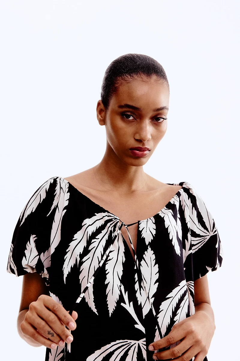 Drawstring-Neck Dress