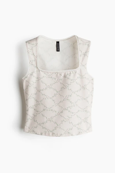 Picot-Trimmed Sleeveless Top