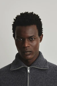 Regular-Fit Half-Zip Wool Polo Sweater