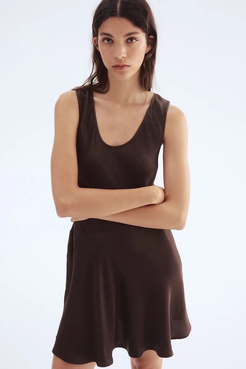 Flared satin dress