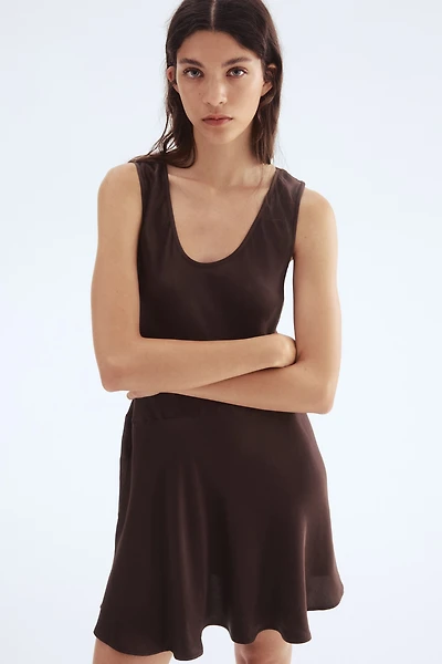 Flared satin dress