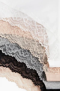 MAMA 5-pack Lace-Trimmed Cotton Hipster Briefs