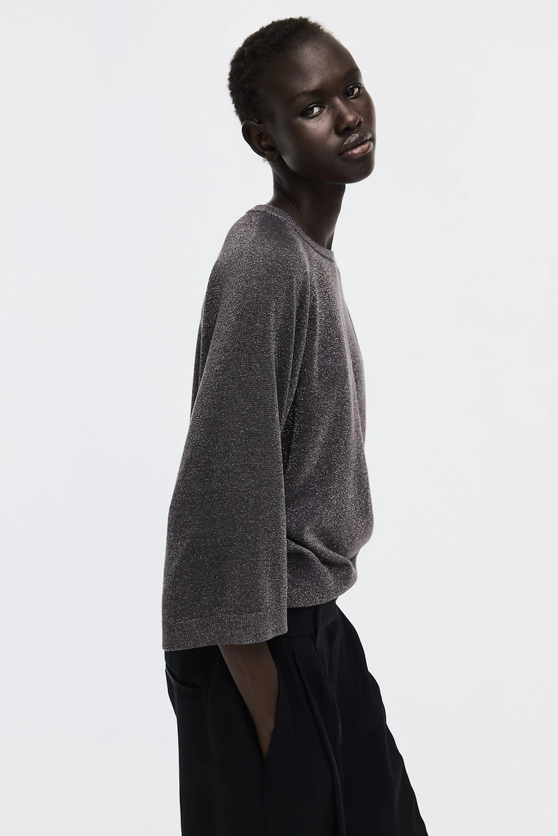 Fine-Knit Glittery Top