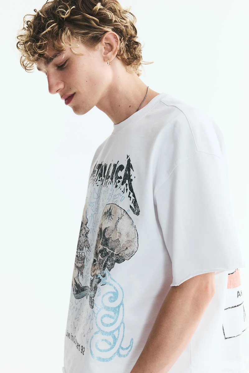 T-shirt imprimé ample en coton